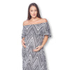 Open Shoulder Maxi Maternity Dress with Ruffles